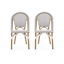 Outdoor Rattan And Aluminum French Bistro Chairs Set