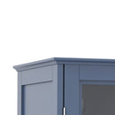 Minimalist Buffet Cabinet With Double Glass Doors And Drawer