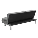 Modern Sofa Bed With Armrest 2 Holders, Wood Frame & Stainless Leg