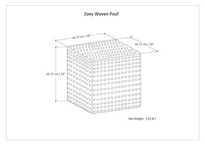 Zoey - Handcrafted Woven Cube Pouf