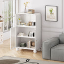 Storage Cabinet With Shelves And Glass Door, Freestanding Organizer For Bathroom - White