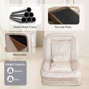 Upholstered Human Dog Bed And Pets, Bean Bag Floor Sofa With Massage Pillow, 5 Adjustable Positions & 2 Soft Pillows