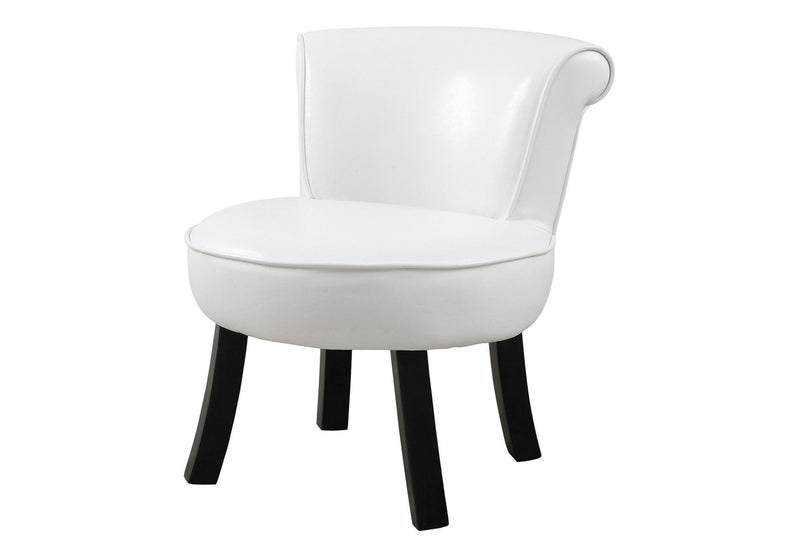 Juvenile Chair, Accent, Kids, Upholstered Leather Look, Contemporary, Modern - White