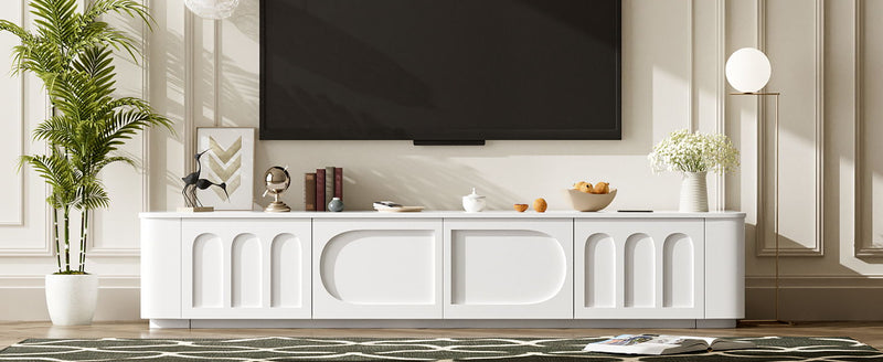 Modern TV Stand With 2 Cabinets And 2 Drawers