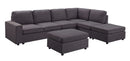 Cassia - 7 Seat Reversible Modular Sectional Sofa With Ottoman