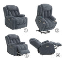 Omarion - Power Recliner With Lift, Heating & Massage - Blue Chenille