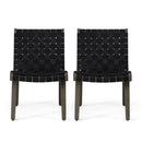 Lounge Chair With Stunning Rope Weave Design, (Set of 2) - Black