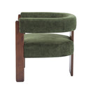 Modern Upholstered Accent Arm Chair With Barrel Back Design