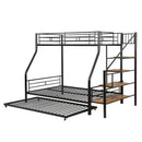 Metal Bunk Bed With Trundle And Storage Staircase