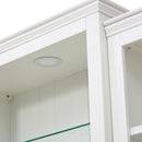 Retro Style 3 Piece Bookcase Display Cabinet With Adjustable LED Lighting, Tempered Glass Shelves - White