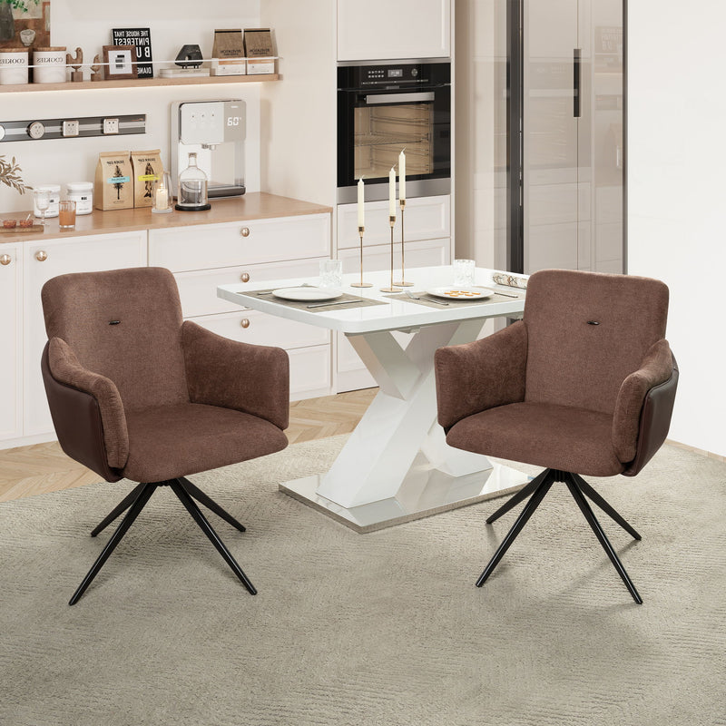 Swivel Home Office Desk Chairs With Arm (Set of 2)