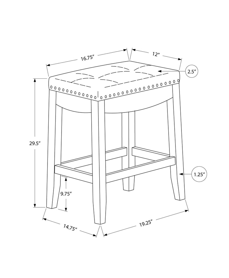 Comfortable Bar Stool, Bar Height, Saddle Seat, Transitional (Set of 2)