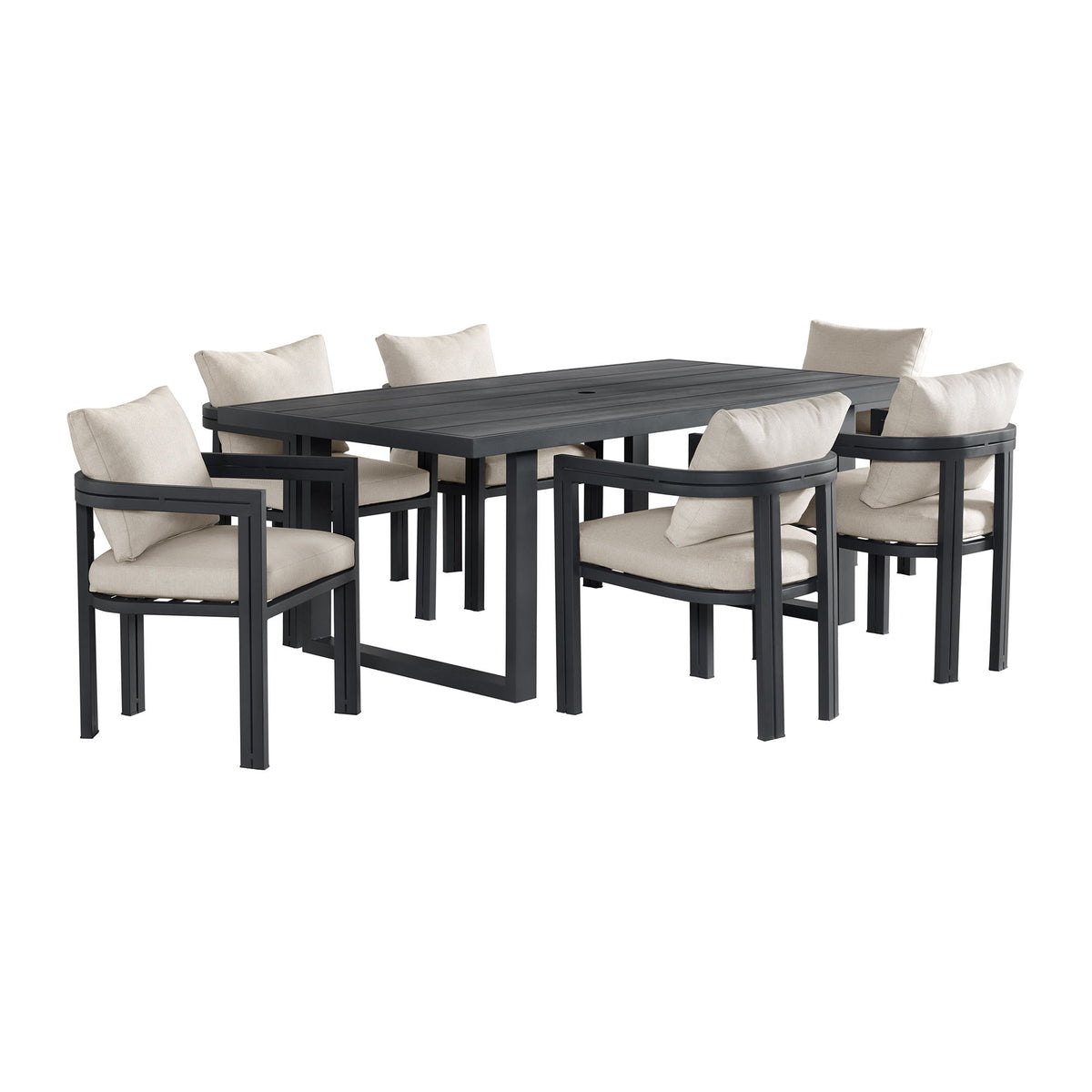 Playa Standard Height Dining Set in Dark Gray by Elements International, view 3