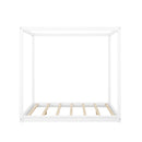 Wood Canopy Platform Bed With Support Legs And Airflow Slats