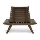 Aticus - 4 Person Outdoor Seating Group With Cushions, Slatted Club Chair - Dark Gray