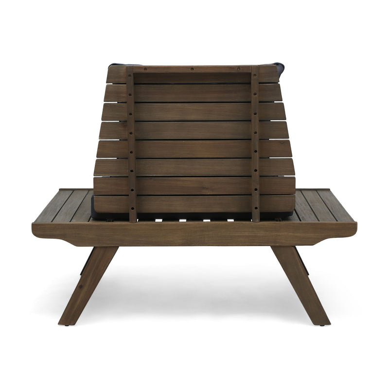 Aticus - 4 Person Outdoor Seating Group With Cushions, Slatted Club Chair - Dark Gray