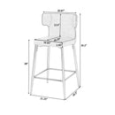 Modern Bar Stools With Upholstery And Metal Footrest (Set of 2)