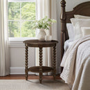 Philippe - Round End Table With Shelf - Brown