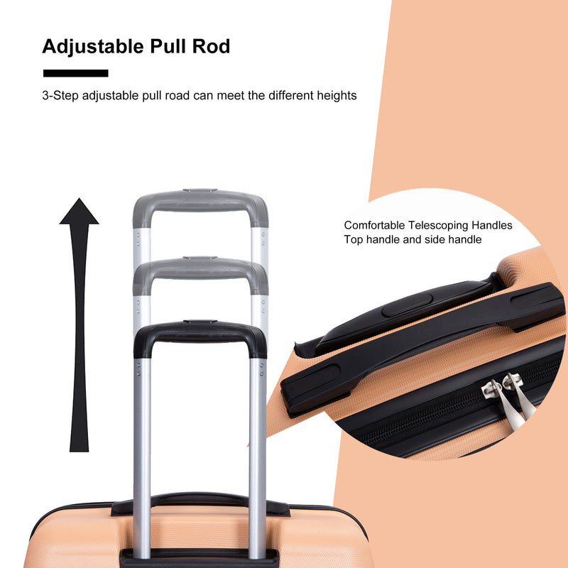 Expandable 3 Piece Luggage Sets Lightweight & Durable Suitcase, Spinner Wheels, Tsa Lock