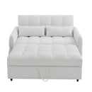 Loveseat Sofa Pull-Out Bed With Adjustable Backrest, 3 USB Ports And 2 Lumbar Pillows For Living Room