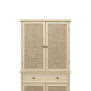 4 Door Storage Cabinet With 1 Drawer And 4 Adjustable Inner Shelves - Natural