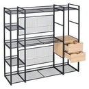 Open Style Wardrobe With Hanging Rails, Shelves And Drawers