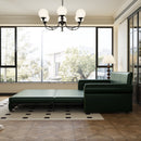 3 In 1 Convertible Sleeper Sofa With Nailhead Trim & Rolled Arm