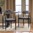 Modern Upholstered Dining Chair With Iron Frame
