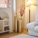 Floor Metal Vases Decorated White Metal Vases (Set of 3) Gorgeous Home Decoration Large Glazed Metal Vases - Golden