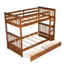 Bunk Bed With Ladders And 2 Storage Drawers