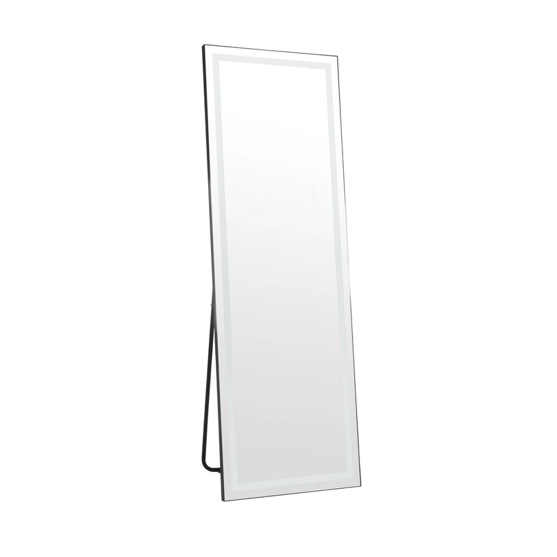 LED Mirror Full Length Mirror With Lights Wide Standing Tall Full Size Mirror For Bedroom Giant Full Body Mirror Large Floor Mirror With Lights Stand Up Dressing, Big Lighted Mirror - Black