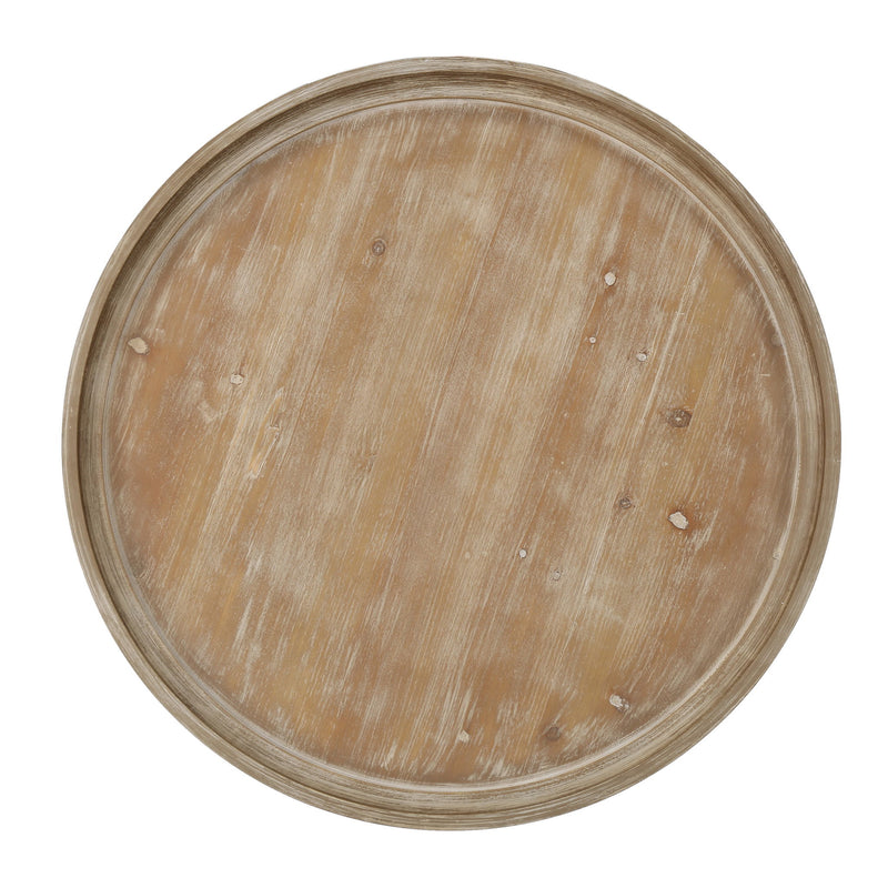 Elegant Coffee Table With Rimmed Top And Curved Design