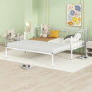 Twin Size Metal Daybed with Trundle, Daybed with Slat No Box required White