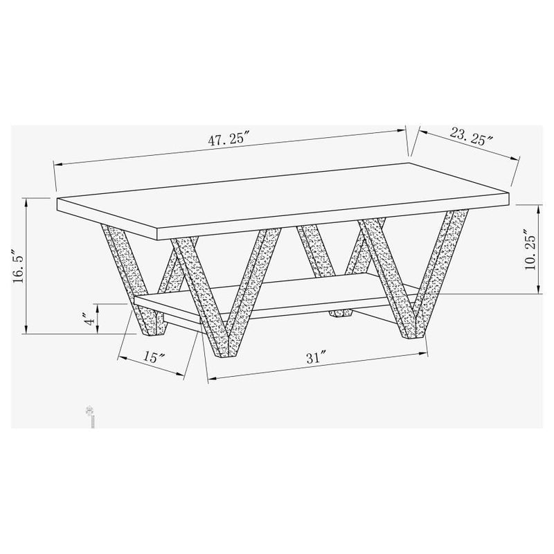 Stevens - Engineered Wood Coffee Table Antique - Gray And Black - Atlantic Fine Furniture Inc