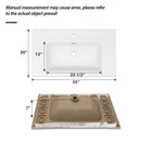 Rectangular Single Vanity Top With 1 Faucet Hole And Overflow, 35" X 20", Sink Only - White