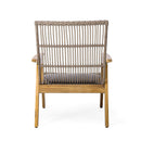 Acacia Wood Cape Woven Wicker Large Lounge Chair With Pillow For Patio, Deck, Yard, Lawn And Garden Seating Wicker (Set of 2) - Teak