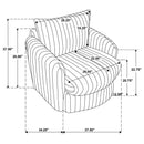 Sarco - Corduroy Upholstered Swivel Accent Arm Chair