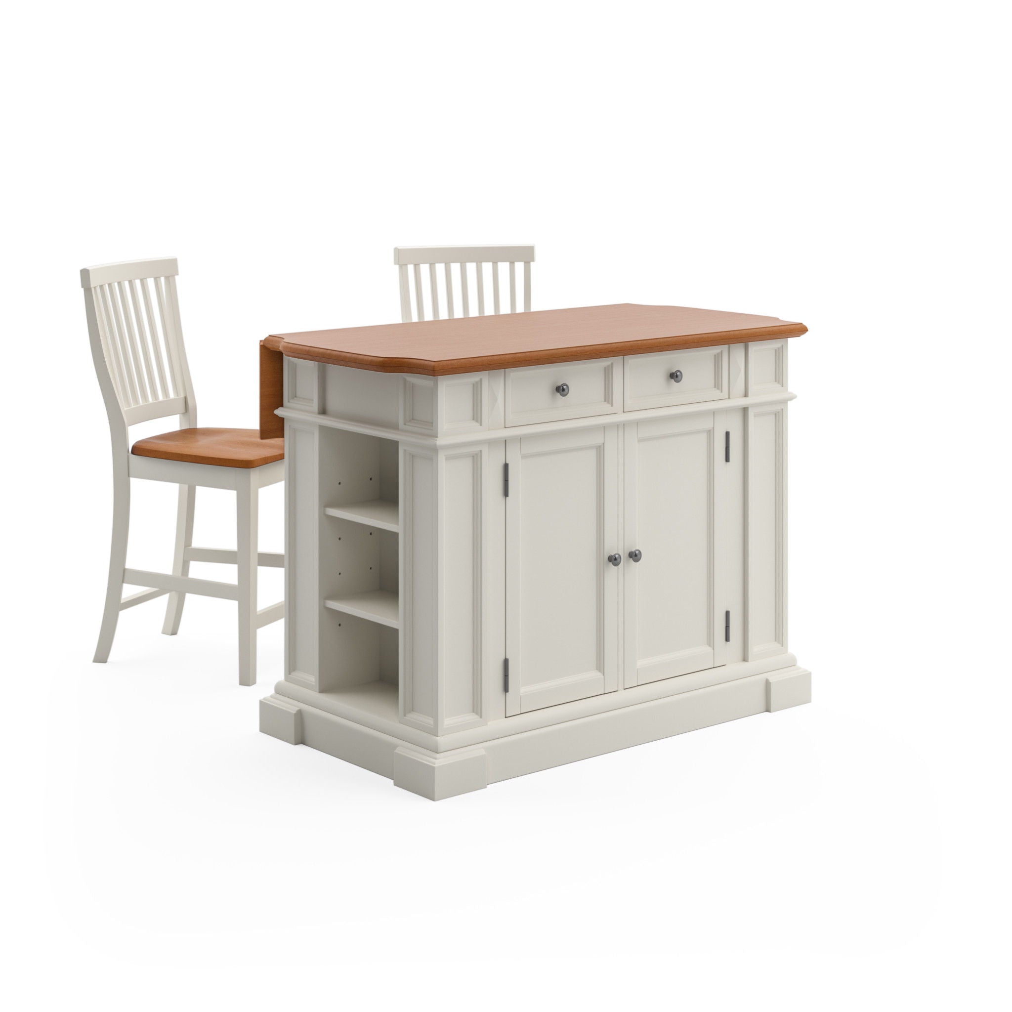 Americana - Kitchen Island Set - White - Atlantic Fine Furniture Melbourne FL