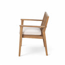 5 Piece Patio Furniture Set Acacia Wood Table And 4 Heavy Duty Cushioned Chairs