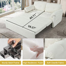 Modern Convertible Sleeper Sofa Bed With Pull-Out Queen Design, Side Storage & Thick Cushions