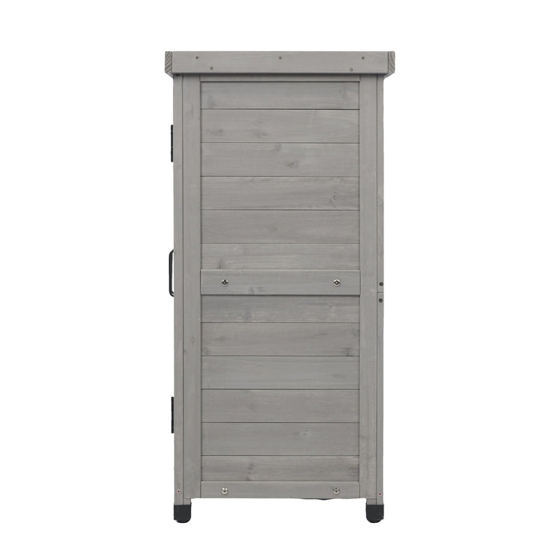 Potting Bench With Storage Cabinet And Metal Table Top For Outdoor