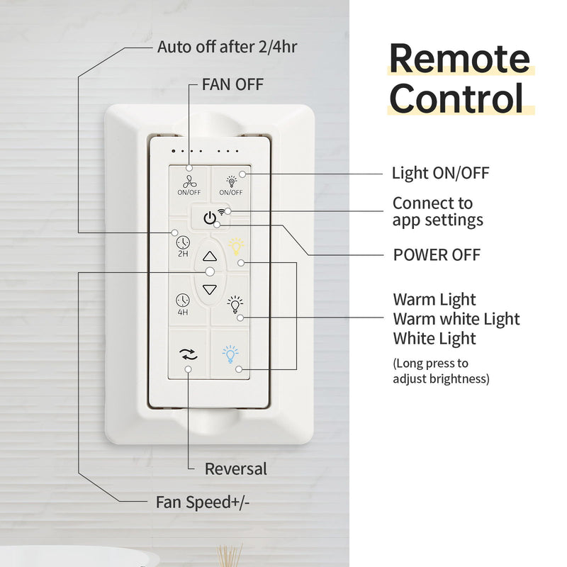 Modern Ceiling Fan 6 Speed Remote Control Dimmable Reversible DC Motor With Light And Smart App Control