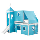 Loft Bed With Slide Tent And Tower Fun Playhouse Design