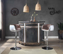 Rahma - Bar Table - Antique Ebony Top Grain Leather & Aluminum - Atlantic Fine Furniture Inc