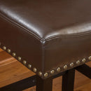 Soltique - Backless Dining Counter Stool With Nailhead Trim (Set of 2)