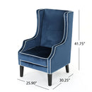 Elegant Velvet Club Chair With Tonal Piping
