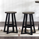 Rustic Distressed Round Dining Stool