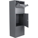 Steel Large Single Compartment Locking Parcel Drop Box With Keyed Access - Gray