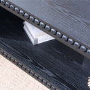 Beaded Edge Coffee Table, Rectangular Center Table With Open Storage Shelf - Black