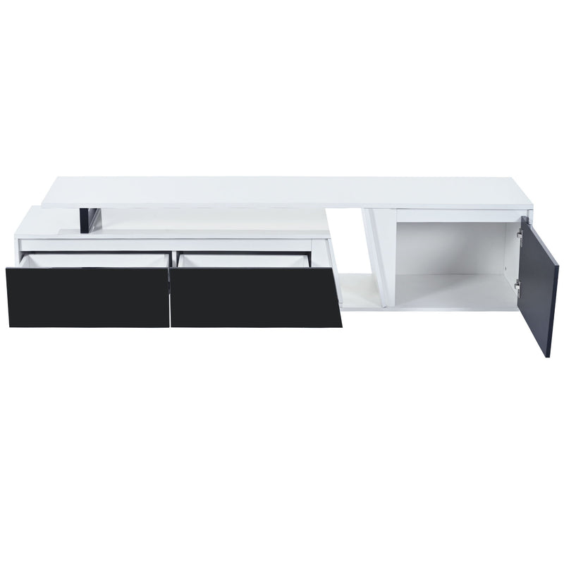 Minimalist Rectangle Extendable TV Cabinet With 2 Drawers And 1 Cabinet